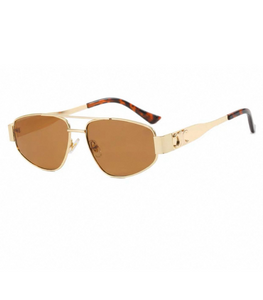 Luxury Gold Frame Aviator Sunglasses – Brown Lens | Unisex Designer Shades