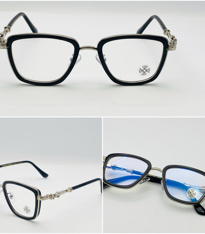 Vintage Tortoiseshell Square Eyeglasses with Silver Detailing (Master  Copy)
