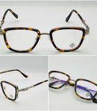 Vintage Tortoiseshell Square Eyeglasses with Silver Detailing (Master  Copy)