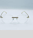 Luxetime Rimless Hex Gold Glasses – Cartier-Inspired Geometric Elegance
