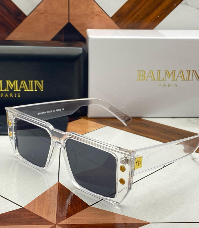 Luxury Balmain-Inspired Square Sunglasses – UV Protection Fashion Shades for Men (Black & Tortoise Shell)